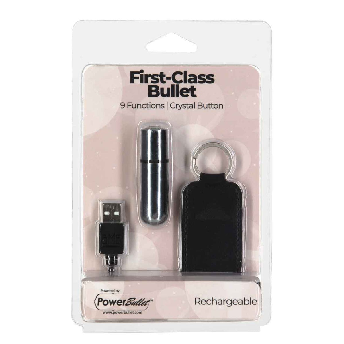 BMS - First-Class Bullet - 2.5" Bullet Vibrator with Key Chain Pouch - Silver