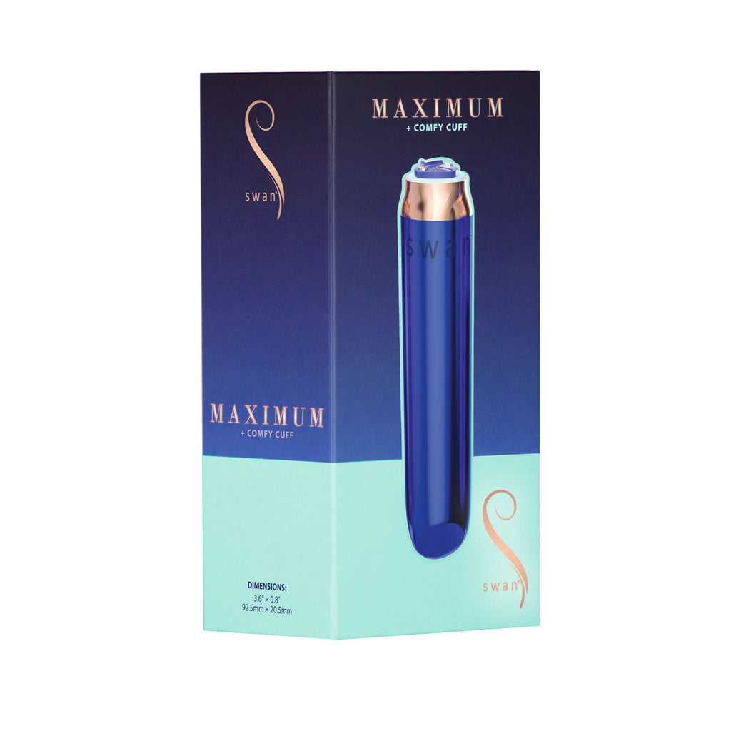 Swan - Vibrateur à balles maximales + manchette confortable en silicone - Bleu