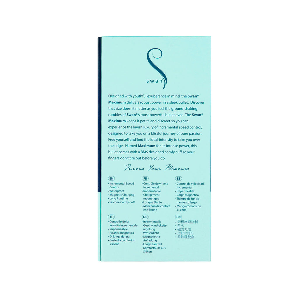 Swan - Vibrateur à balles maximales + manchette confortable en silicone - Bleu