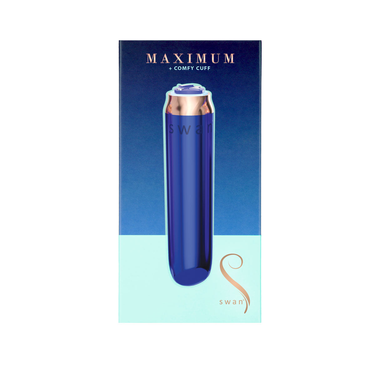 swan - MAXIMUM - + COMFY CUFF Silicone Bullet Vibrator - Blue