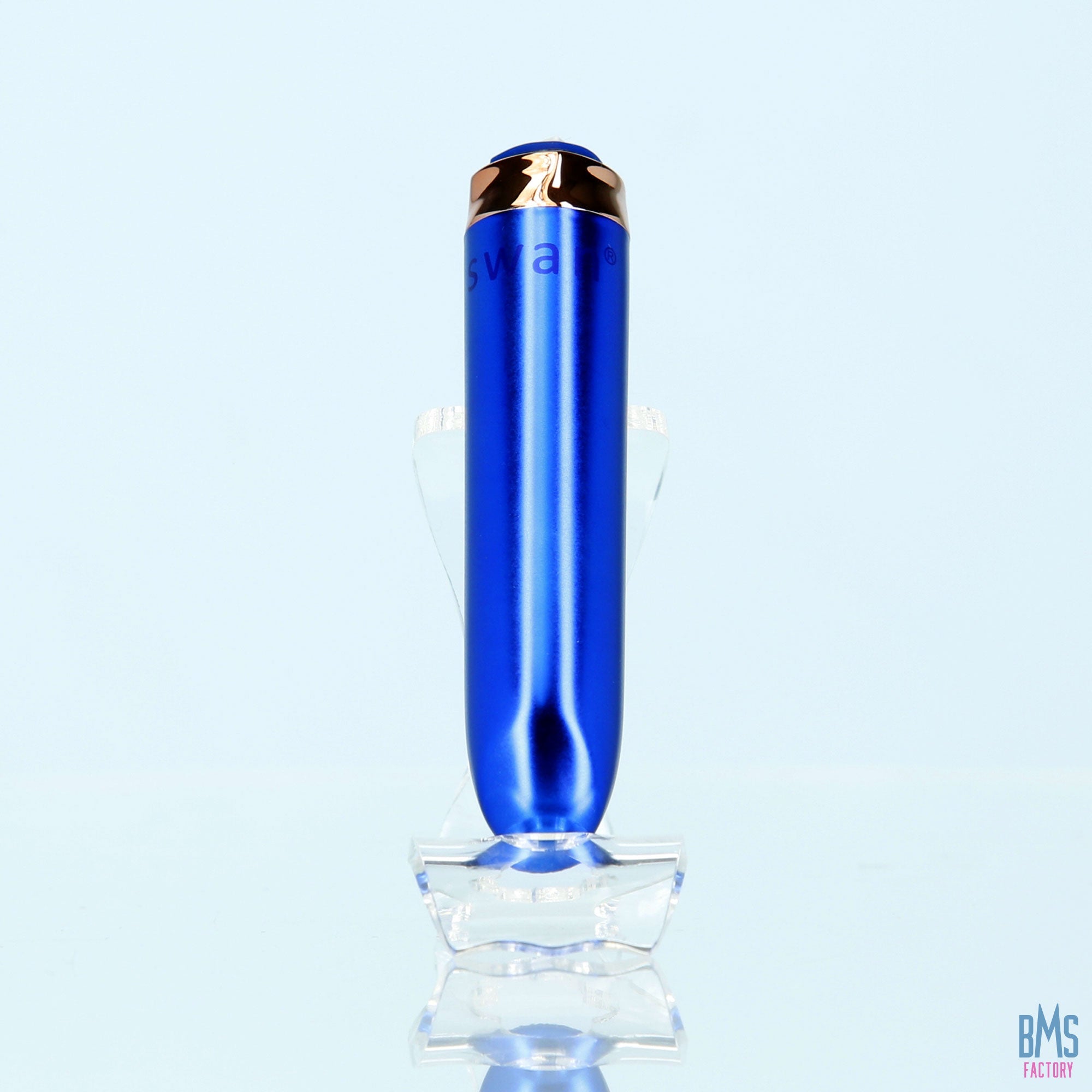 Swan - Vibrateur à balles maximales + manchette confortable en silicone - Bleu