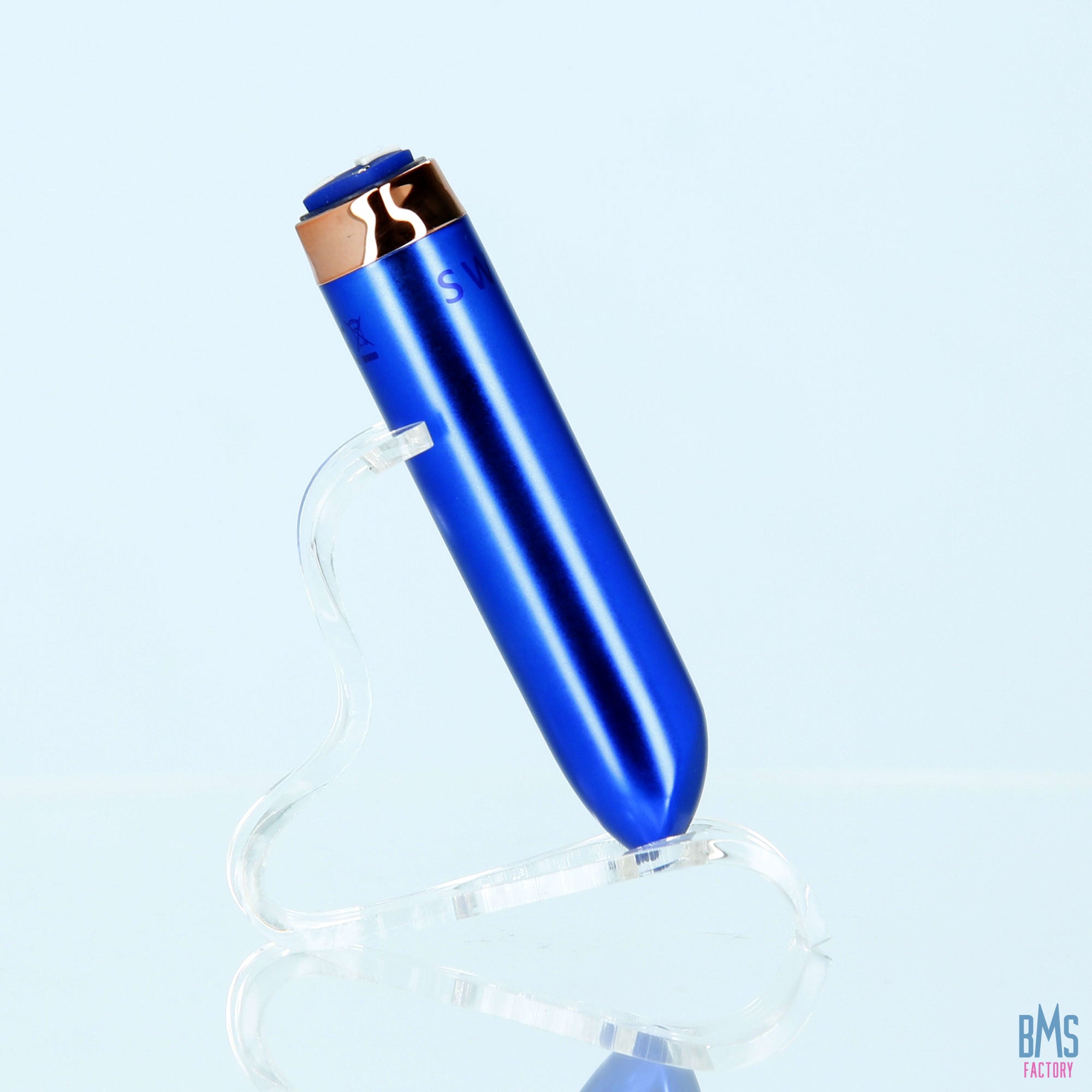Swan - Vibrateur à balles maximales + manchette confortable en silicone - Bleu