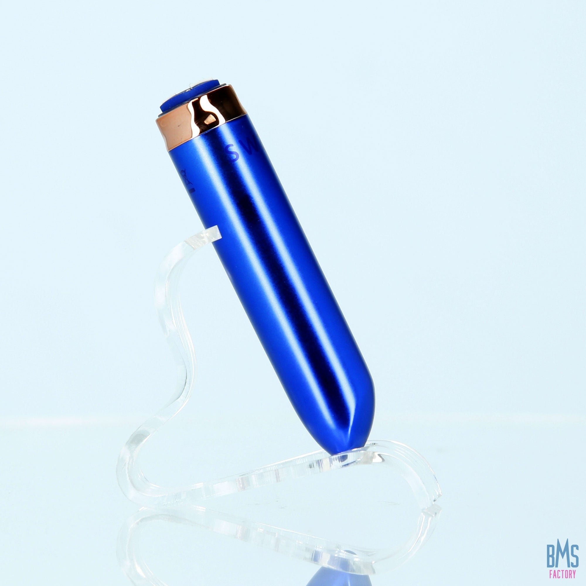 Swan - Vibrateur à balles maximales + manchette confortable en silicone - Bleu