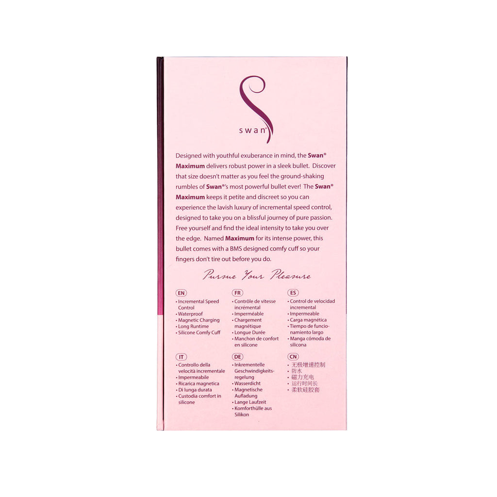 Swan - Vibrateur balle Maximum + Menotte confortable en silicone - Rose