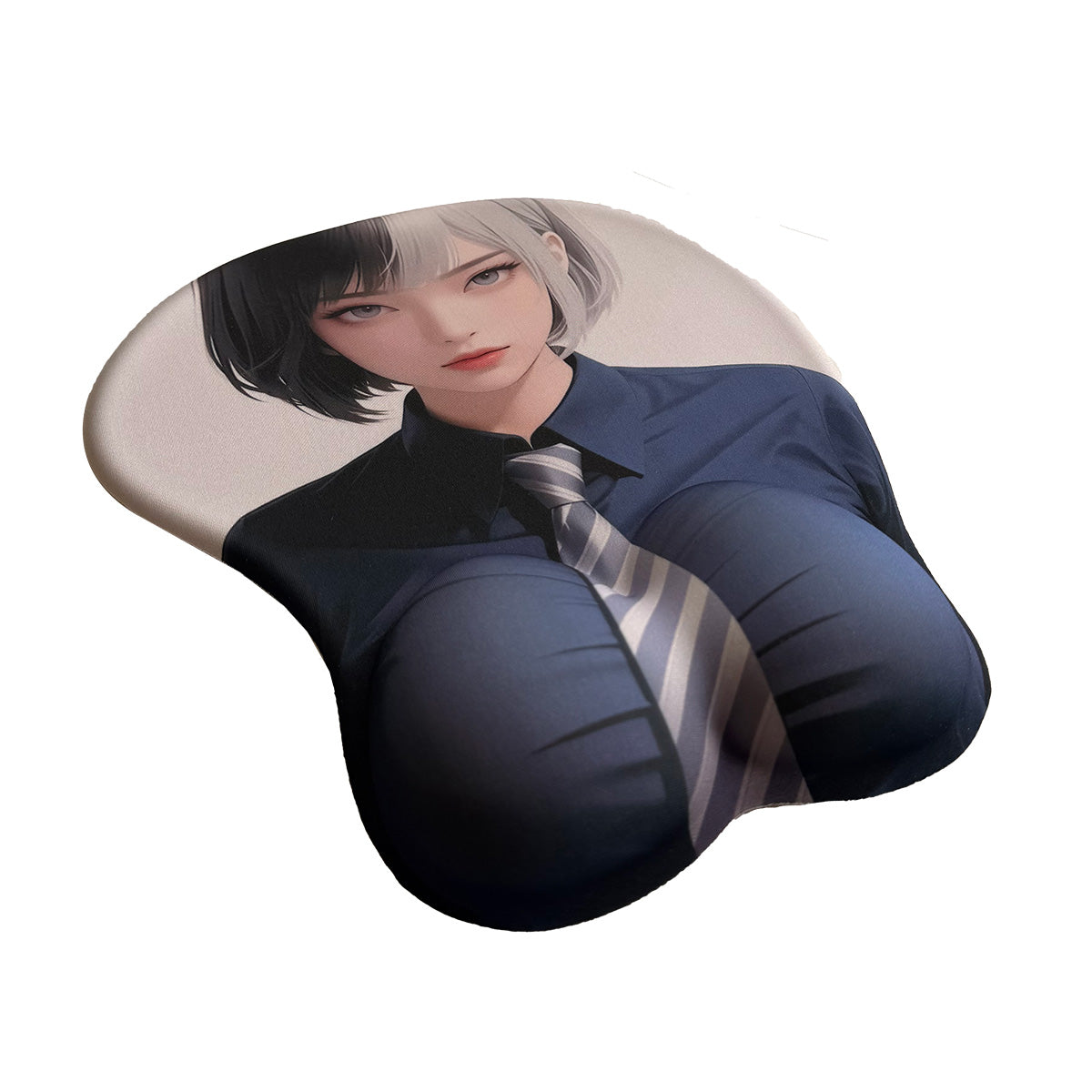Tapis de souris Anime – Cheveux mi-bruns mi-gris, chemise et cravate