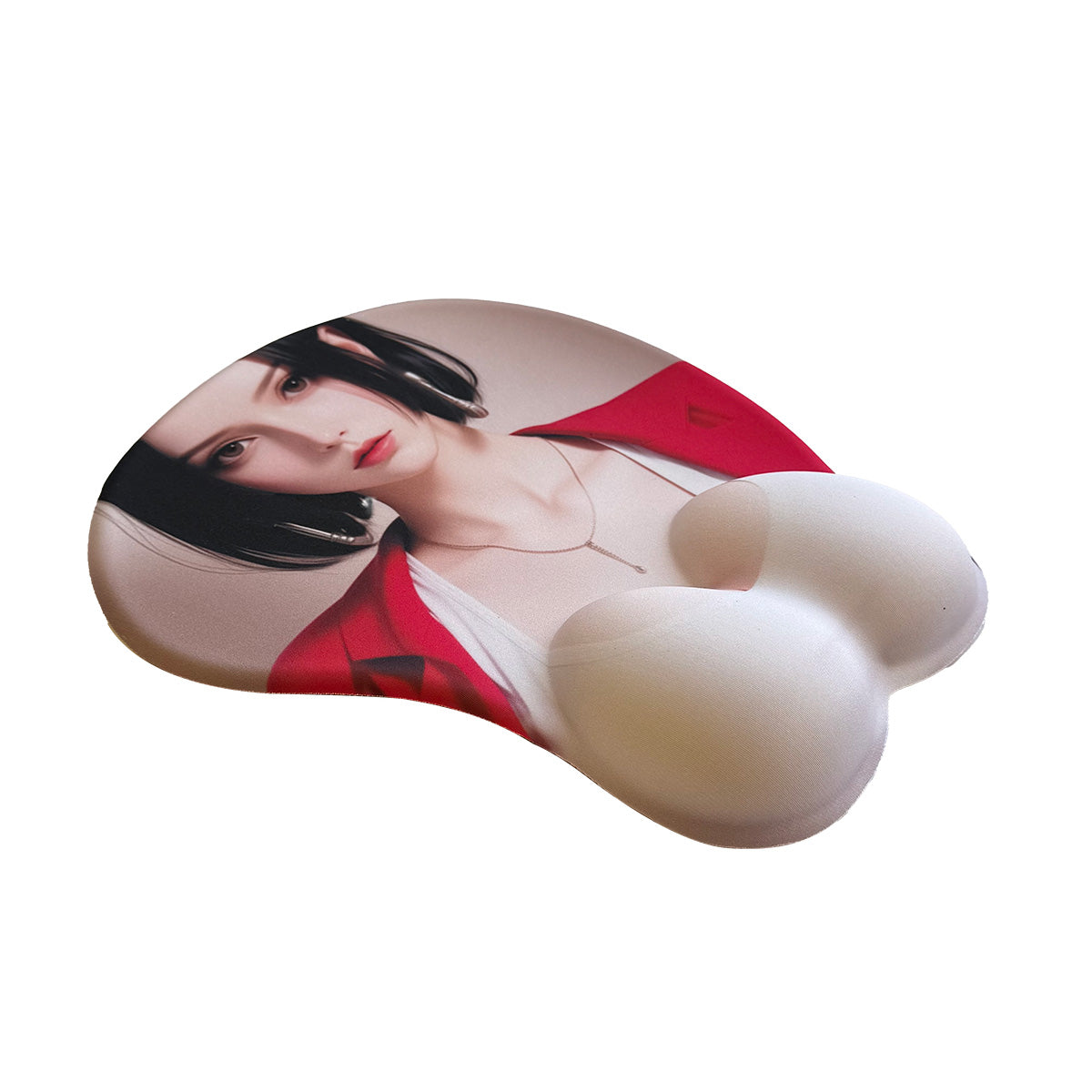 Tapis de souris Anime – Brune, haut blanc et veste rouge