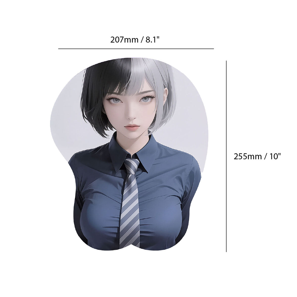 Tapis de souris Anime – Cheveux mi-bruns mi-gris, chemise et cravate