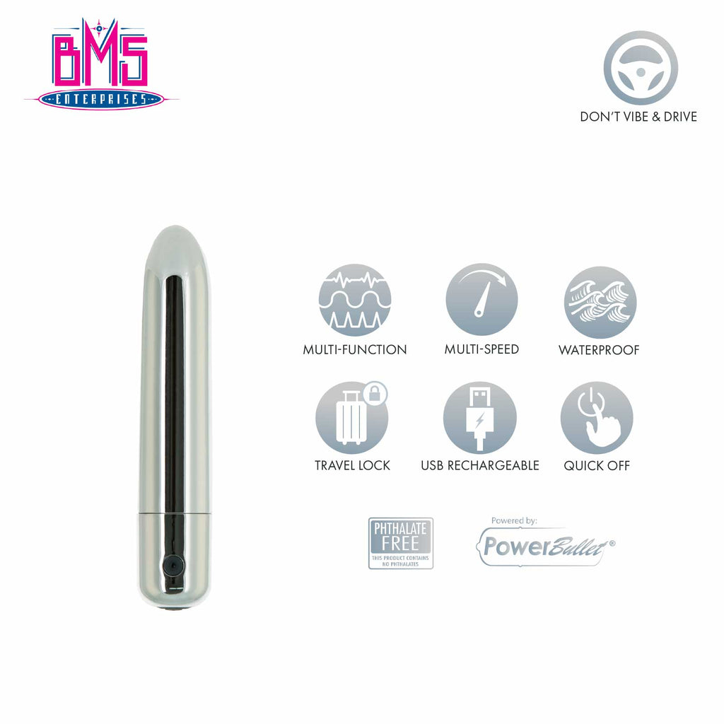 Pure Love® - Balle vibrante rechargeable Platinum de 10 cm
