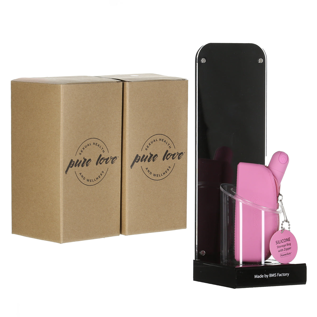 Pure Love® - Balle vibrante rechargeable avec étui en silicone - Rose
