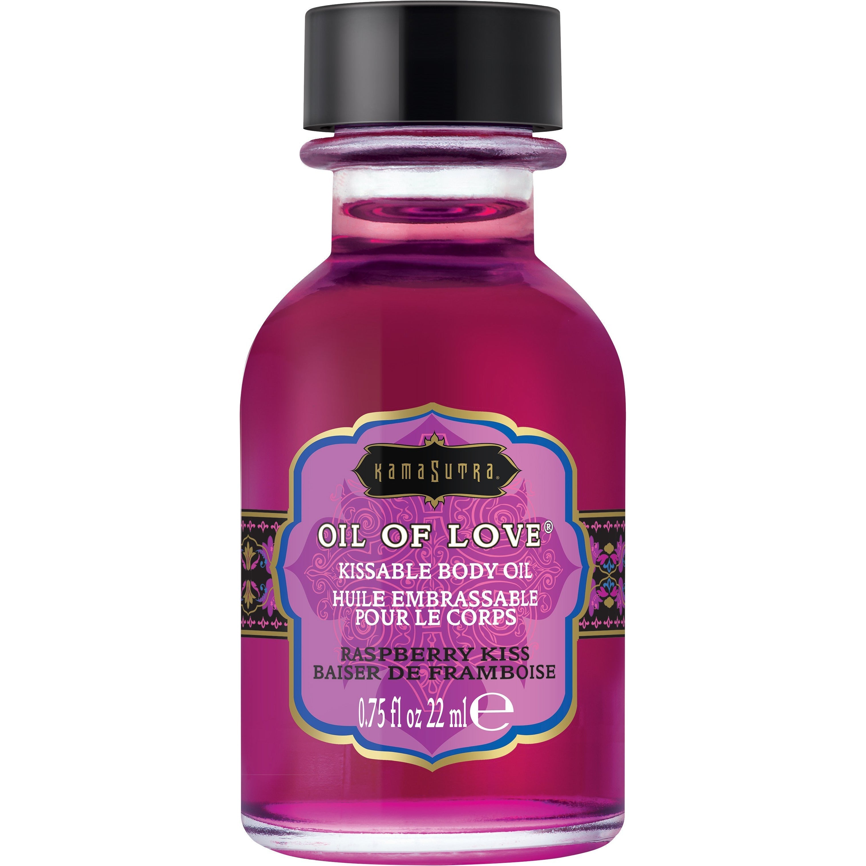 Kama Sutra Huile d'Amour - Huile Corporelle Comestible - Baiser Framboise - 22 ml / 0,75 oz
