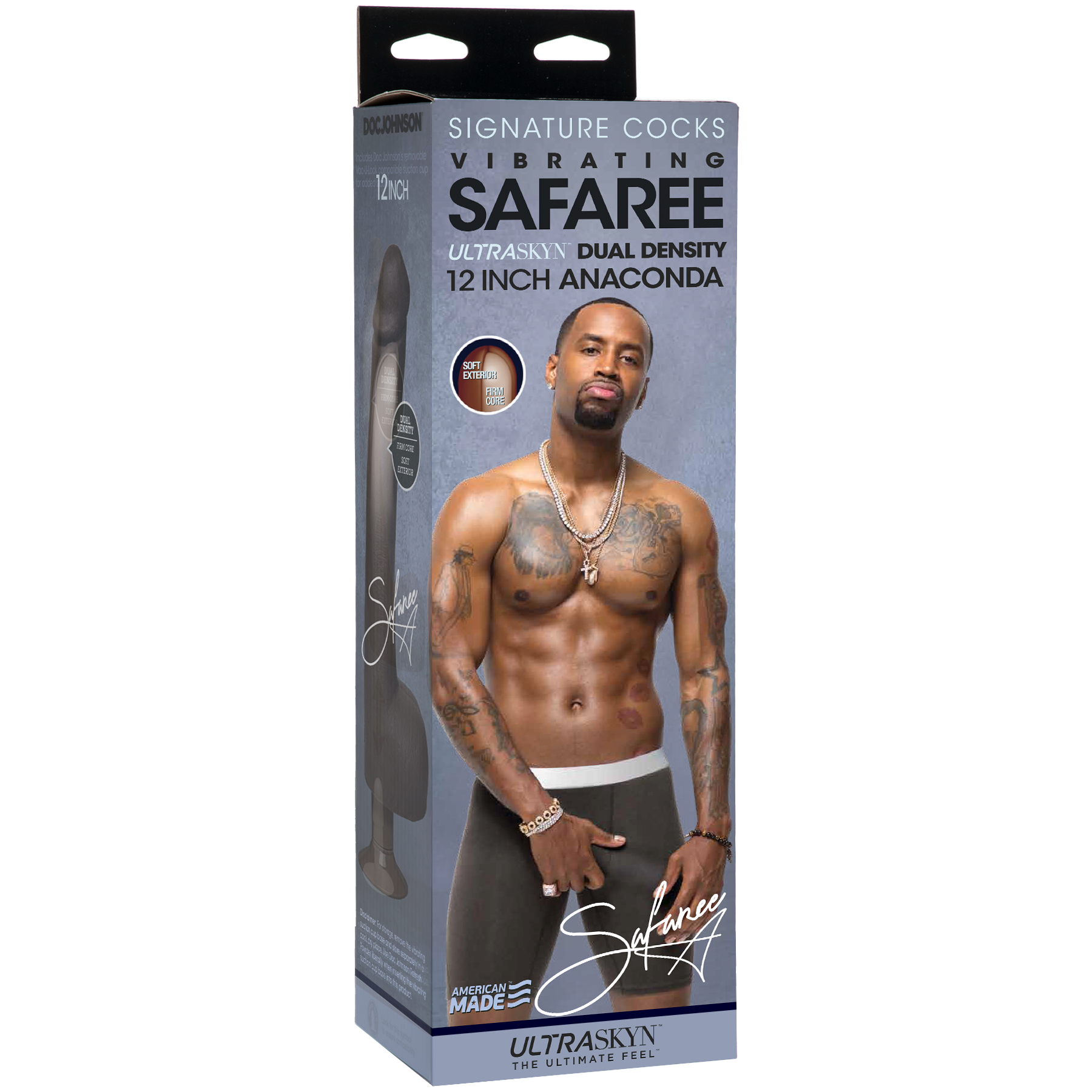 Doc Johnson Signature Cocks - Vibrating Safaree Samuels Anaconda 12" ULTRASKYN™ Cock