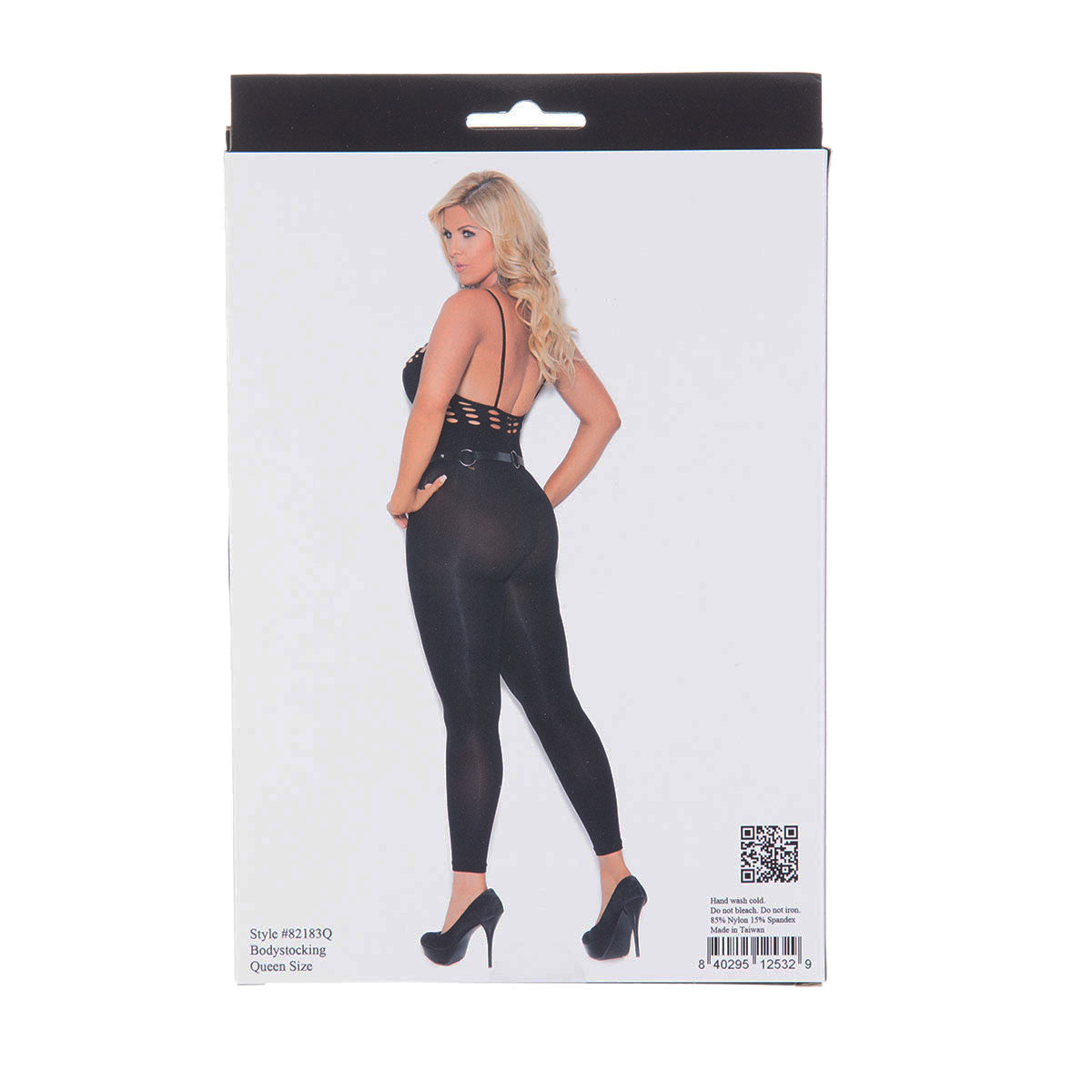 Elegant Moments – Halter Neck Footless Bodystocking – Black – Queen Size
