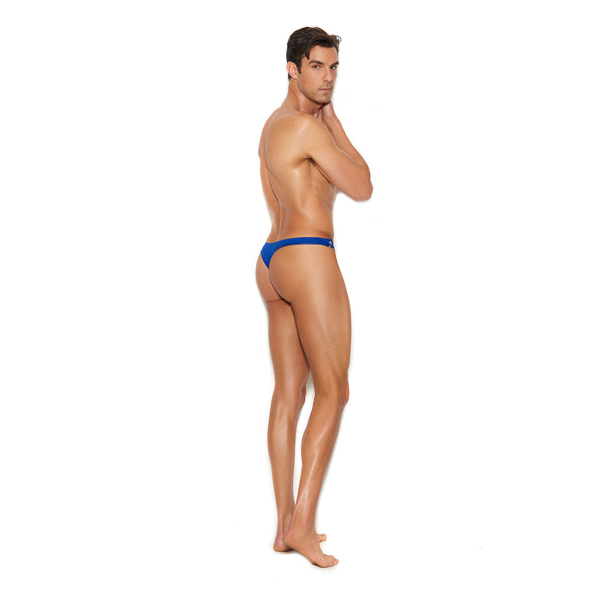 Elegant Moments – Vivace Collection Raah – Men's Side Snap Closure Thong - Blue L/XL