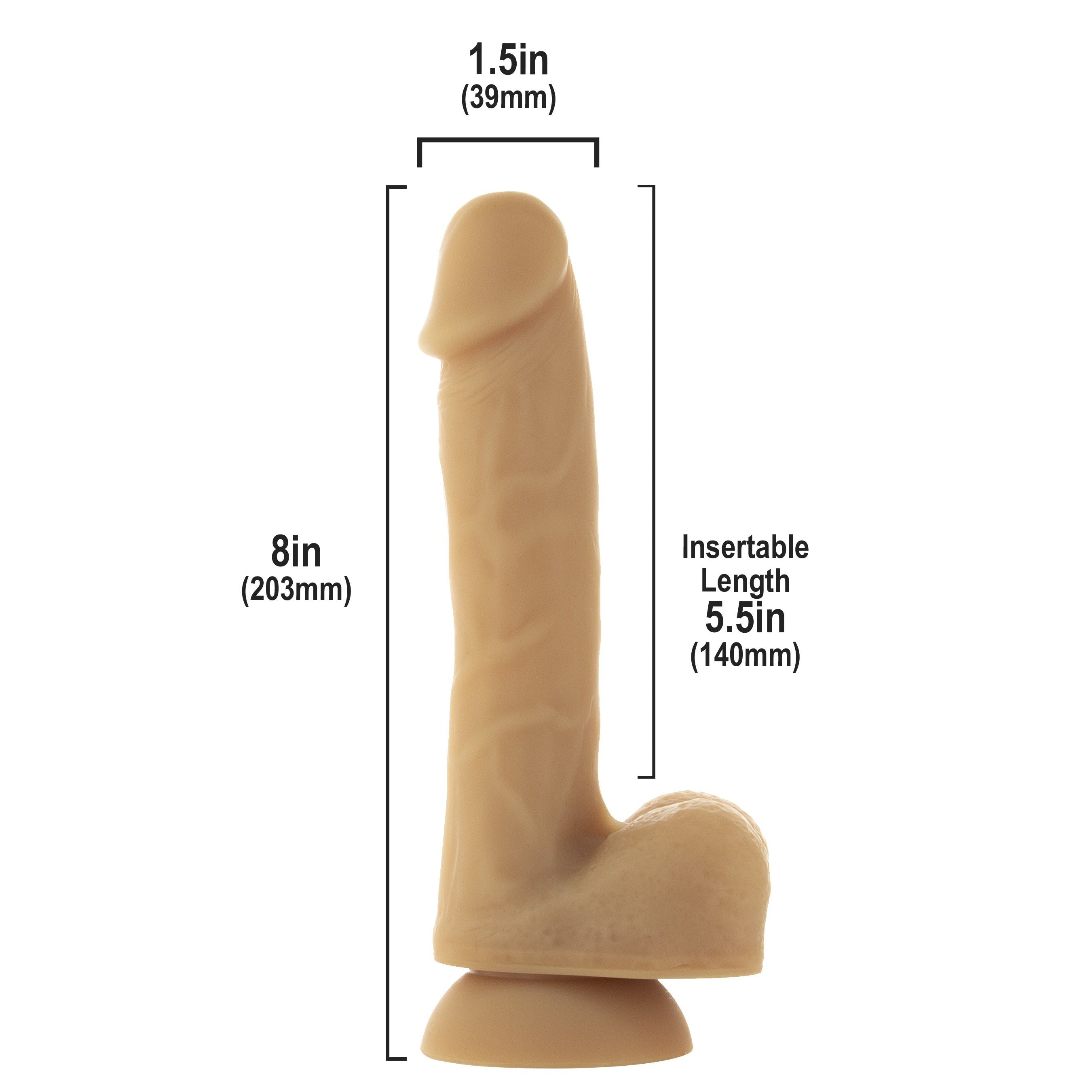 Addiction Bendable 8" Dong - Andrew - Caramel with FREE Bullet Vibrator