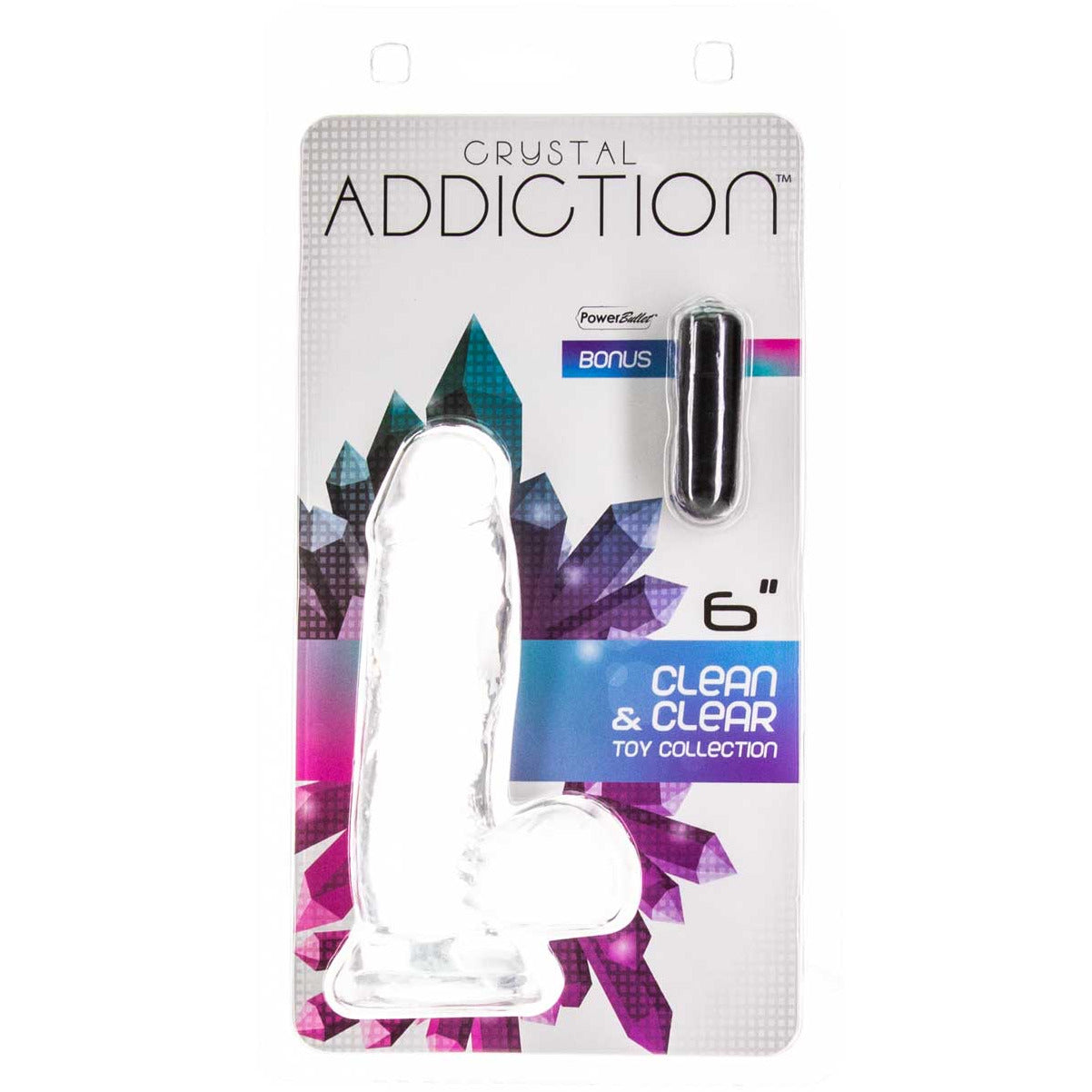Addiction - Crystal Addiction - Clear 6" Dildo with Balls