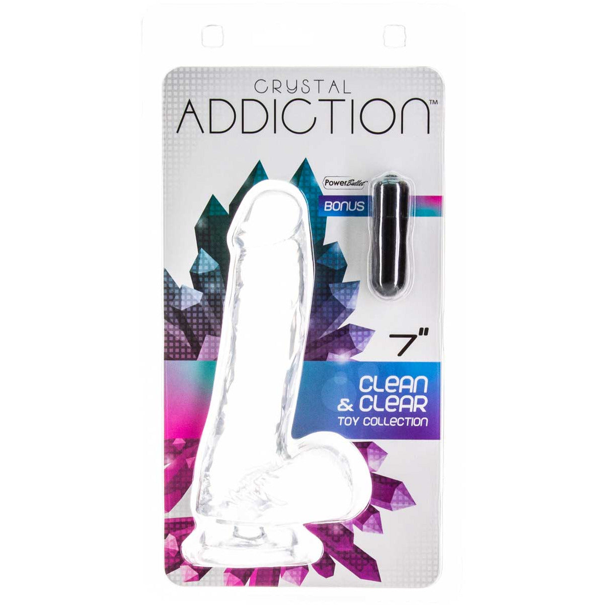 Addiction - Crystal Addiction - Clear 7" Dildo with Balls