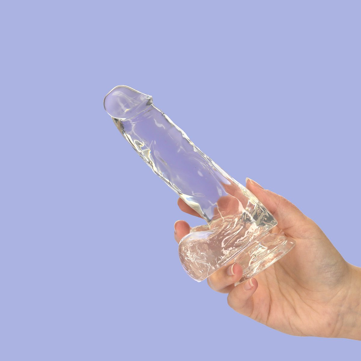 Addiction - Addiction Cristal - Godemichet Transparent de 18 cm avec Testicules