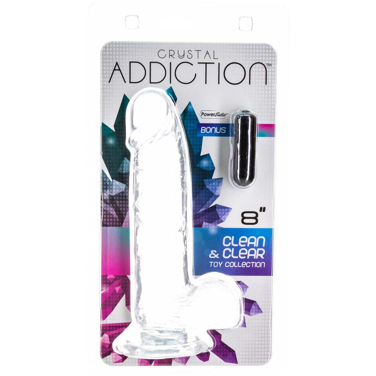 Addiction - Crystal Addiction - Clear 8" Dildo with Balls