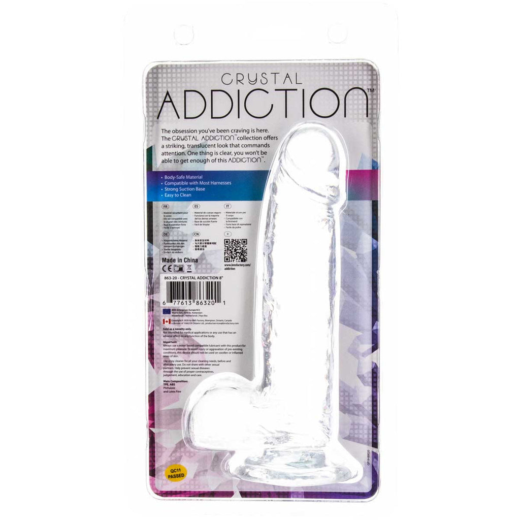Addiction - Crystal Addiction - Clear 8" Dildo with Balls