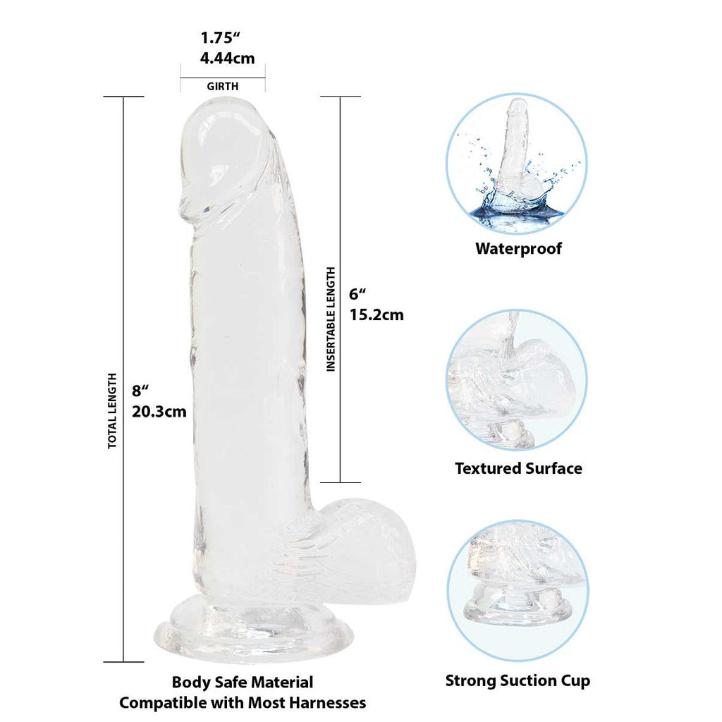 Addiction - Crystal Addiction - Clear 8" Dildo with Balls