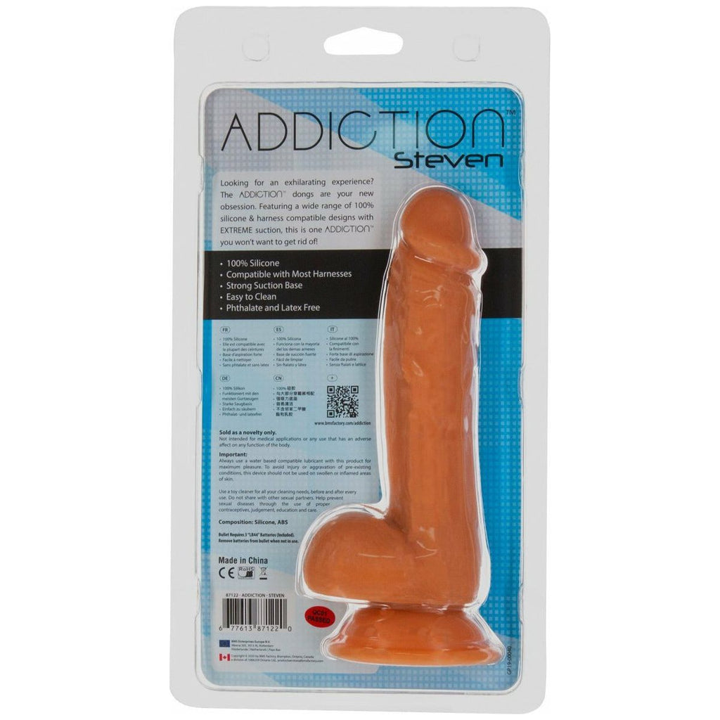 Addiction - STEVEN - 7.5" Silicone Dildo - Caramel