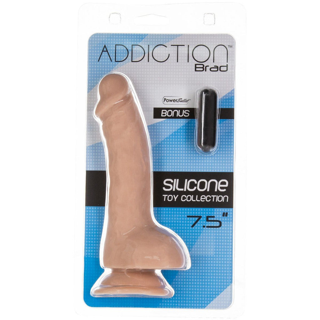 Addiction - Brad 7.5" Dildo With Balls - Beige