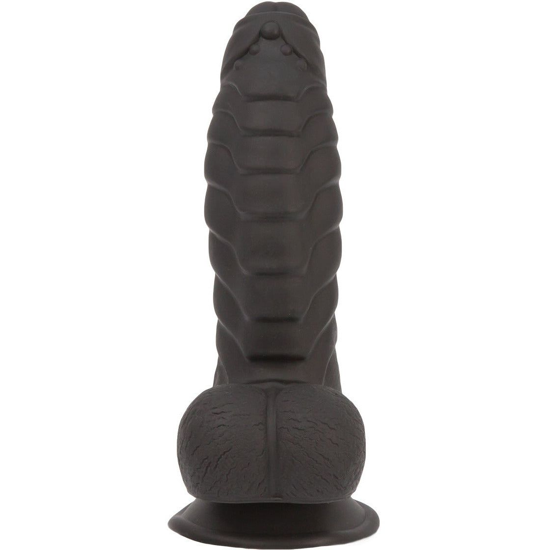 Pure Love® - Godemichet Fantaisie en Silicone avec Base Ventouse – 17,78 cm – Noir