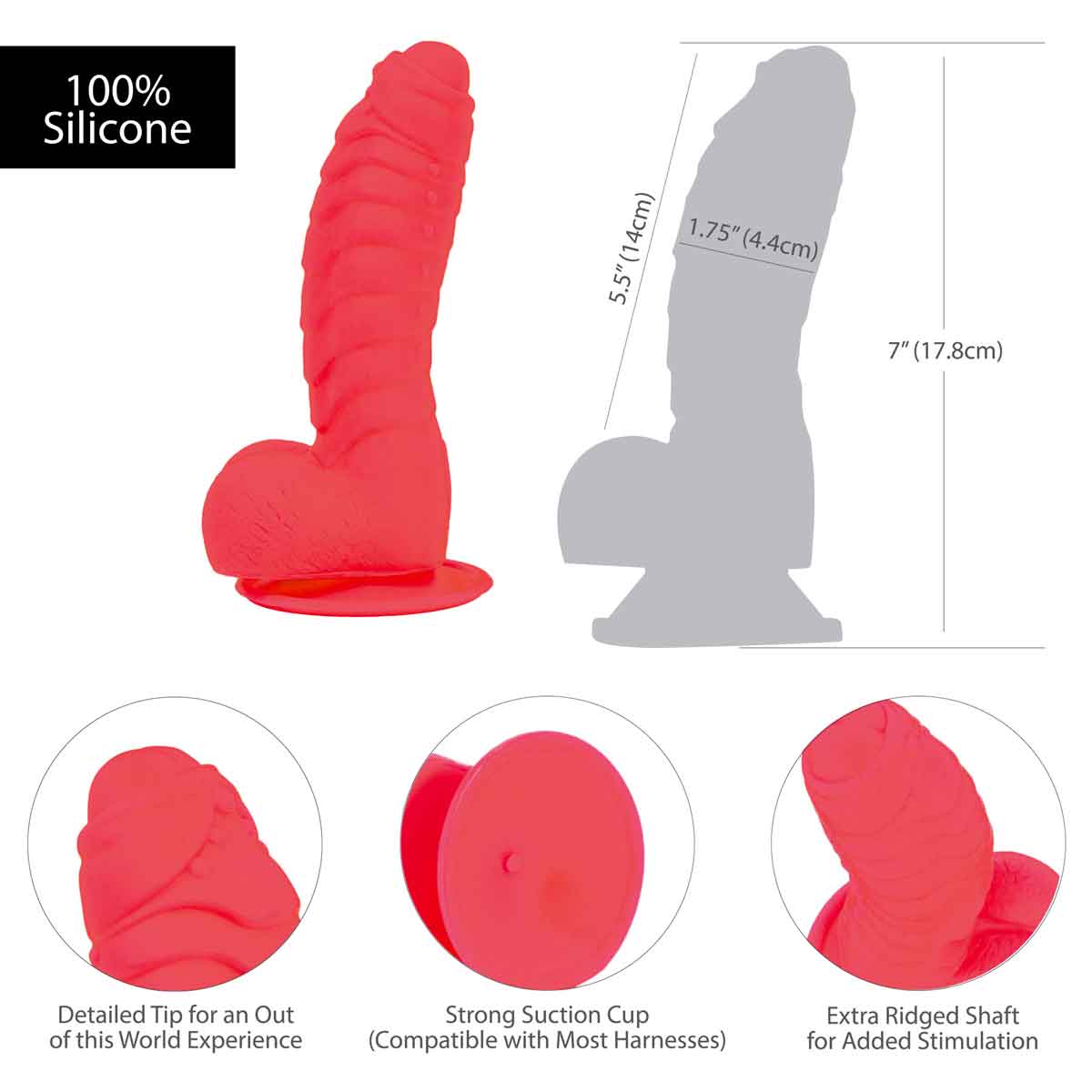 Addiction - Godemichet Tom 7" avec testicules - Rose