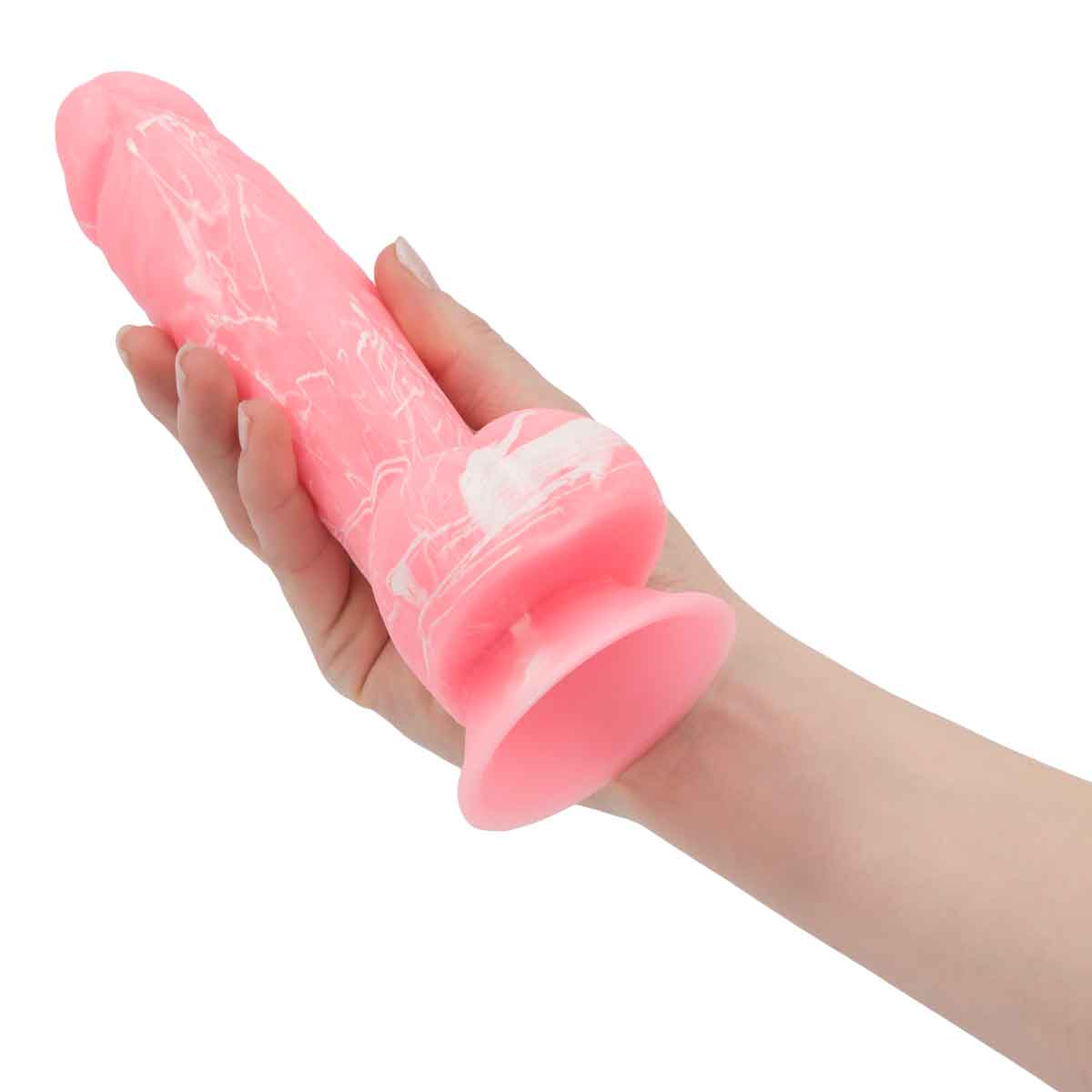 Pure Love® - Godemichet Réaliste en Silicone Brillant dans le Noir – 19 cm – Rose
