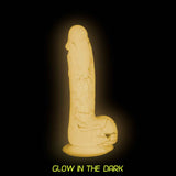 Addiction - Brandon 7.5" Glow-in-the-Dark Dildo With Balls - Pink