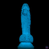 ADDICTION - Luke Glow in the Dark Dildo With Balls - 7.5" - Blue