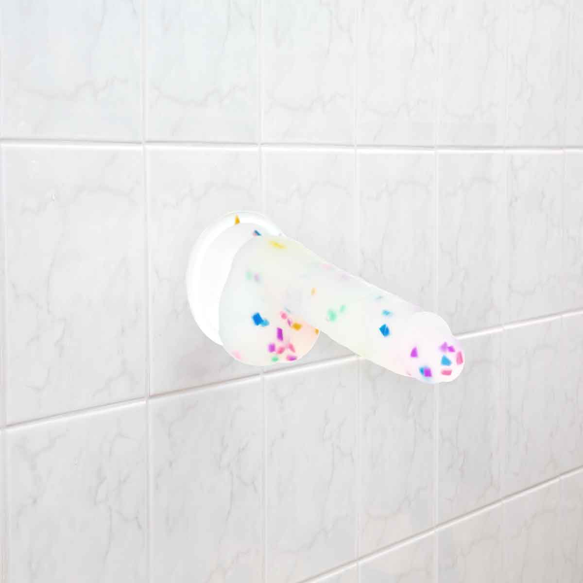 Pure Love® - Godemichet en silicone Party Time avec base à ventouse – 19 cm – Confettis givrés