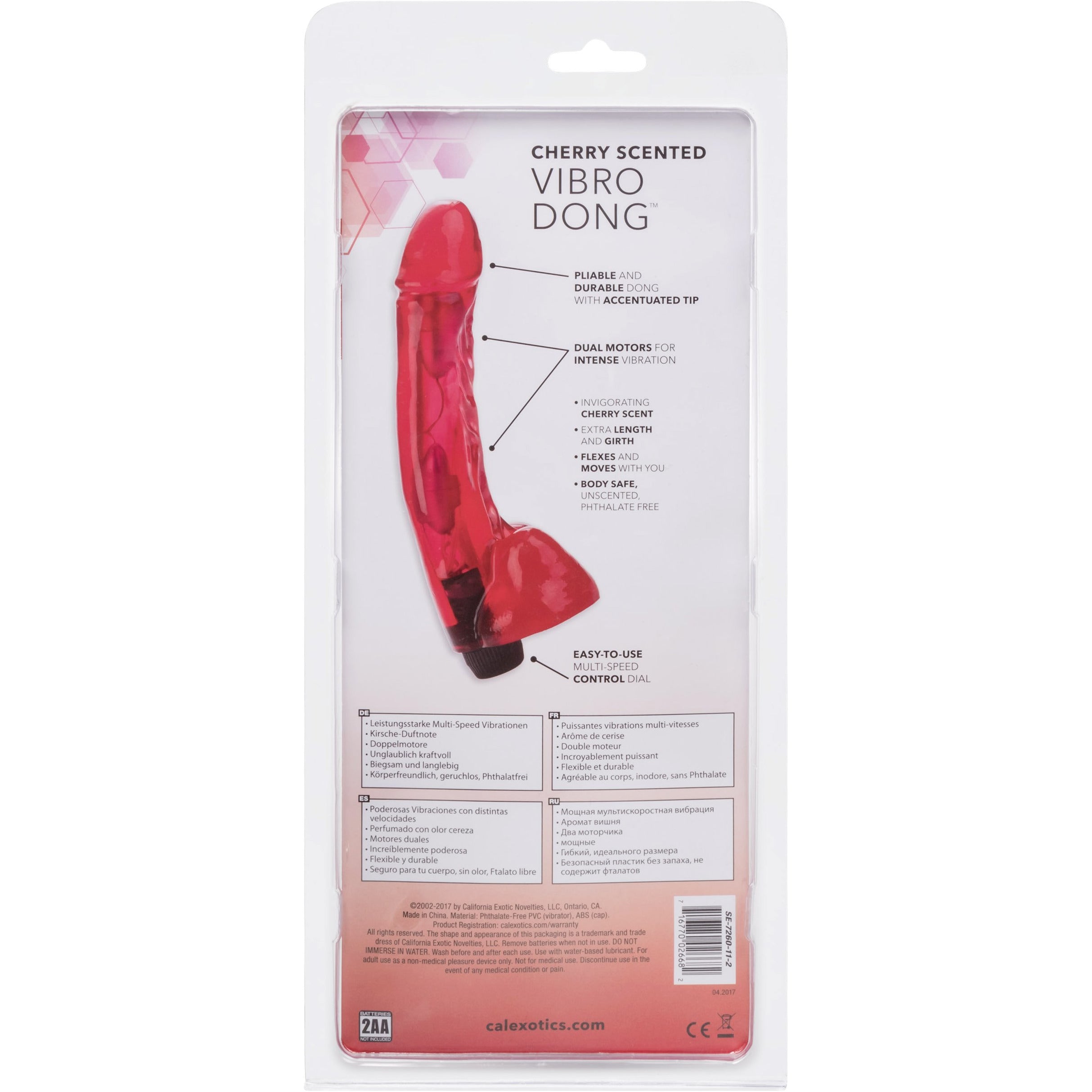 CALEXOTICS® - Dual Motor Cherry Scented Vibro-Dong - Red