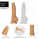 Naked Addiction - 8" Silicone Dual Density Dildo - Caramel