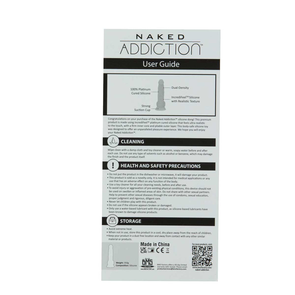 Naked Addiction - 8" Silicone Dual Density Dildo - Caramel