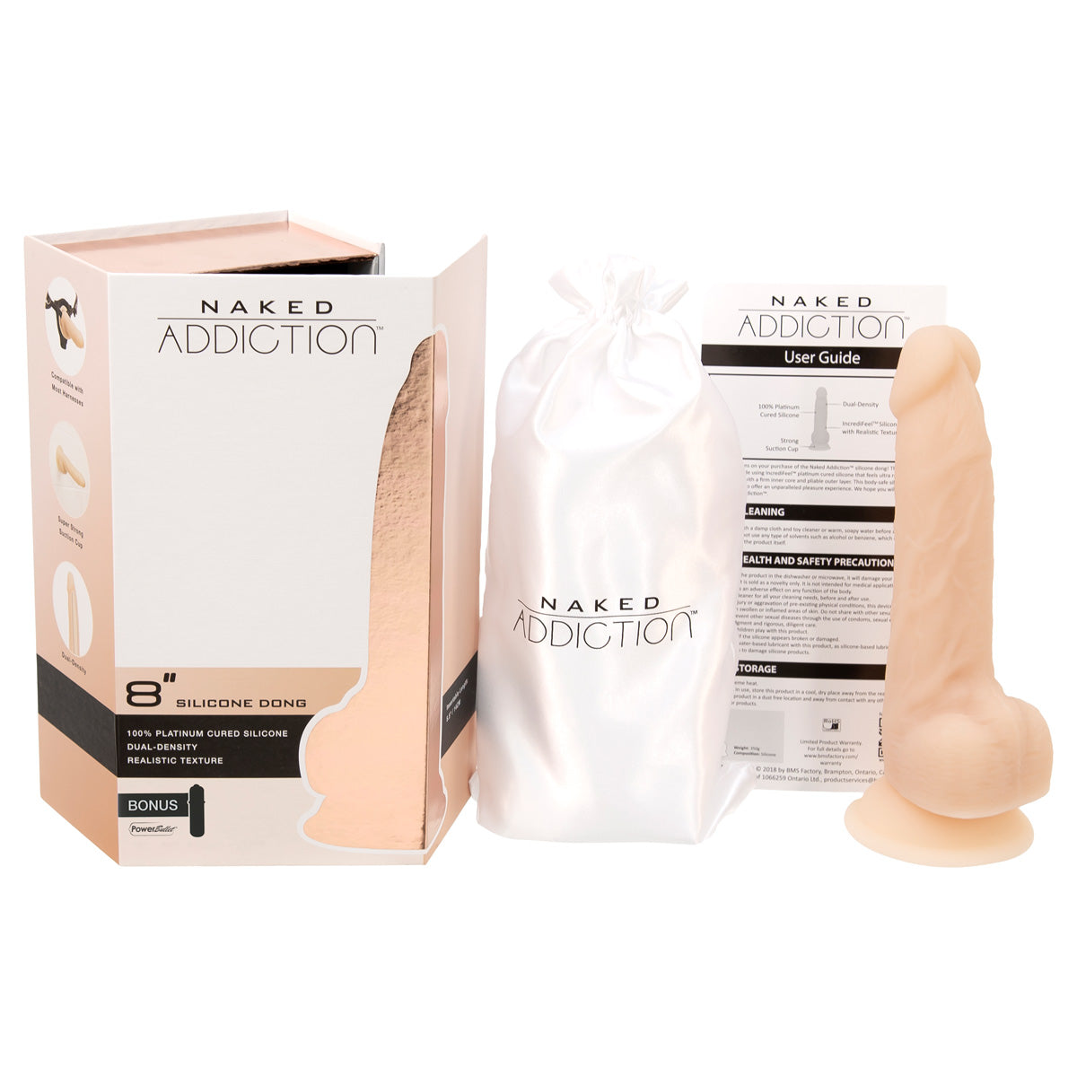 Naked Addiction - 8" Silicone Dual Density Dildo