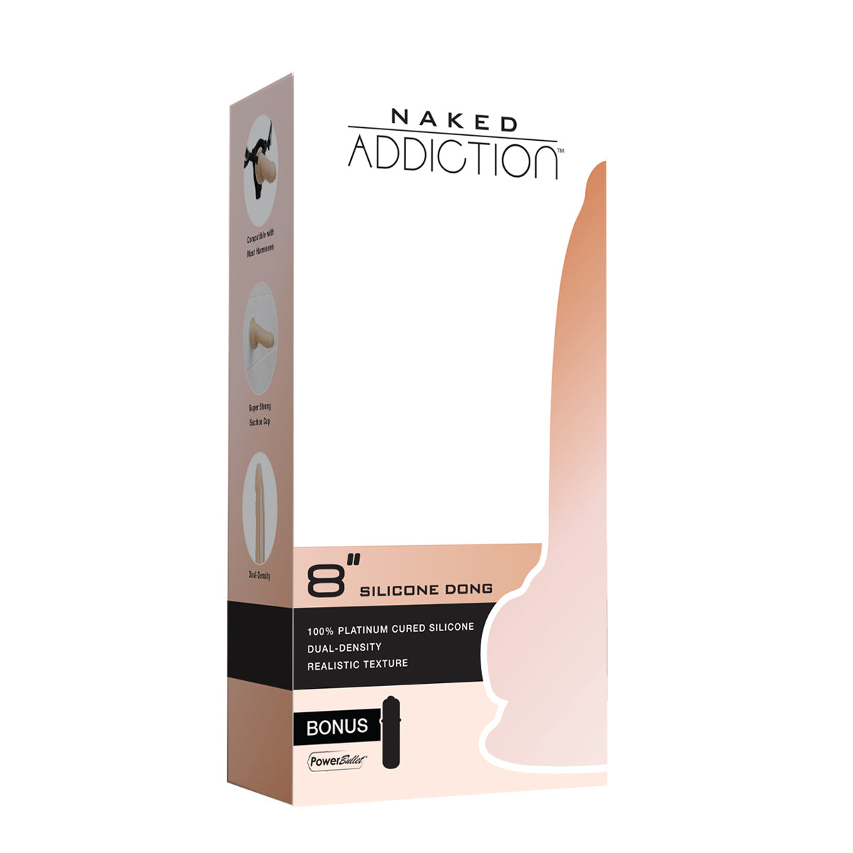 Naked Addiction - Godemichet double densité en silicone de 20 cm