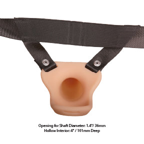 Addiction – 7” Silicone Hollow Dong Strap-On – Beige
