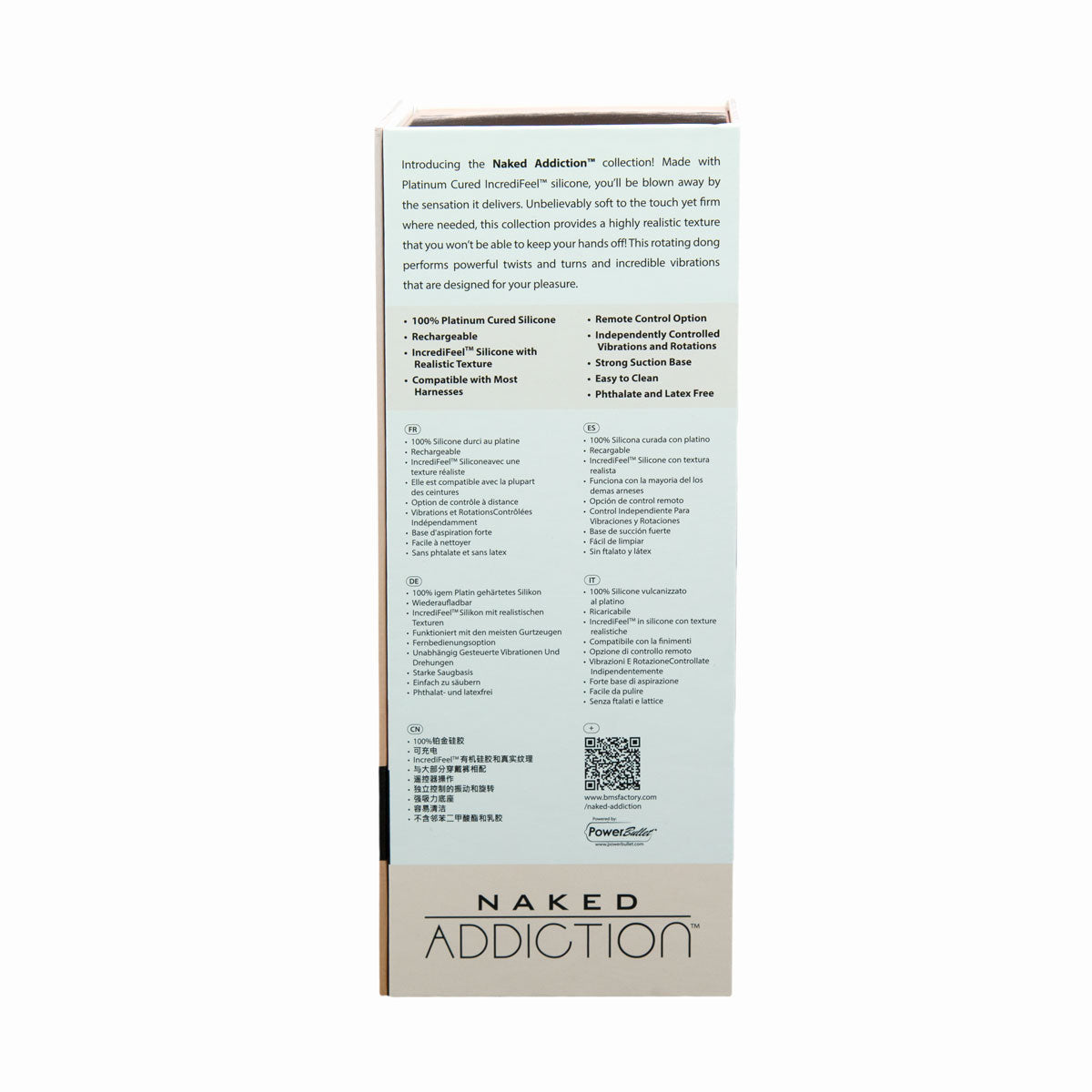 Naked Addiction - 8" Rotating & Vibrating Dildo with Remote - Vanilla