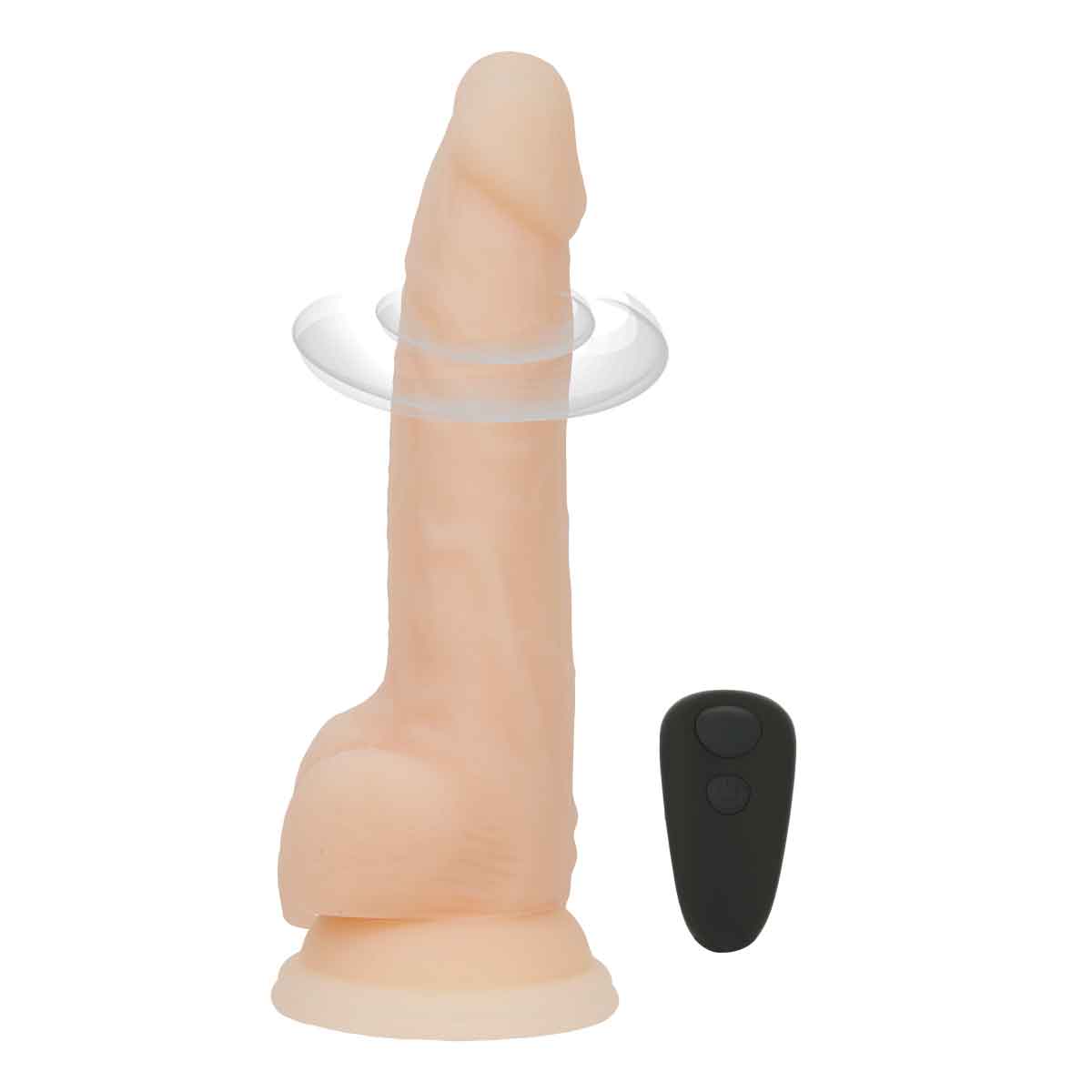 Naked Addiction - 8" Rotating & Vibrating Dildo with Remote - Vanilla