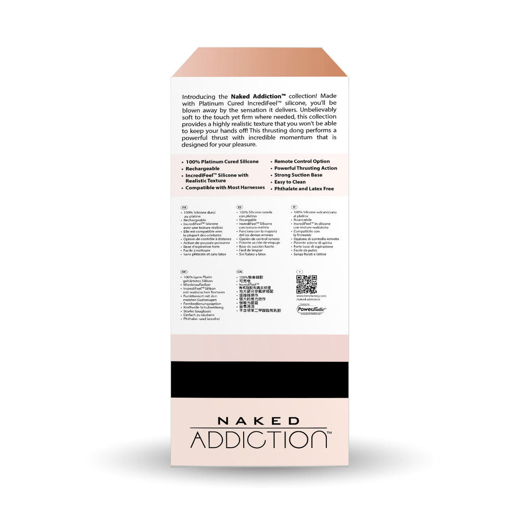 Naked Addiction - 9" Thrusting Dildo with Remote - Vanilla