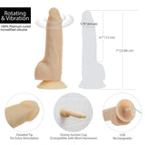 Naked Addiction - 7" Rotating & Vibrating Dildo with Remote Control - Beige