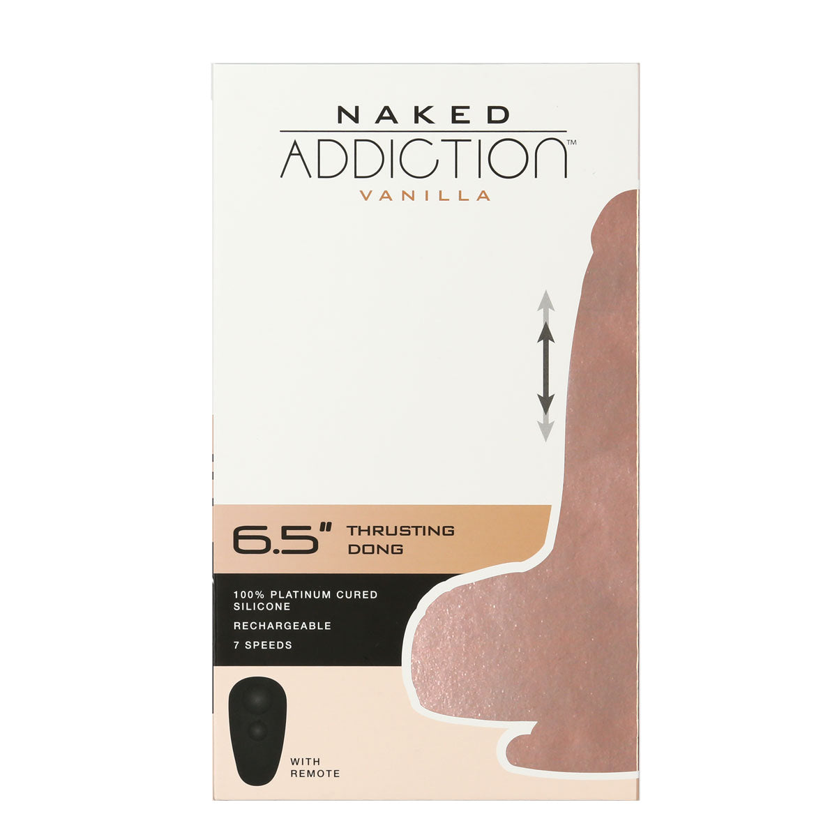 Naked Addiction - Godemichet propulseur de 6,5 po avec télécommande - Vanille