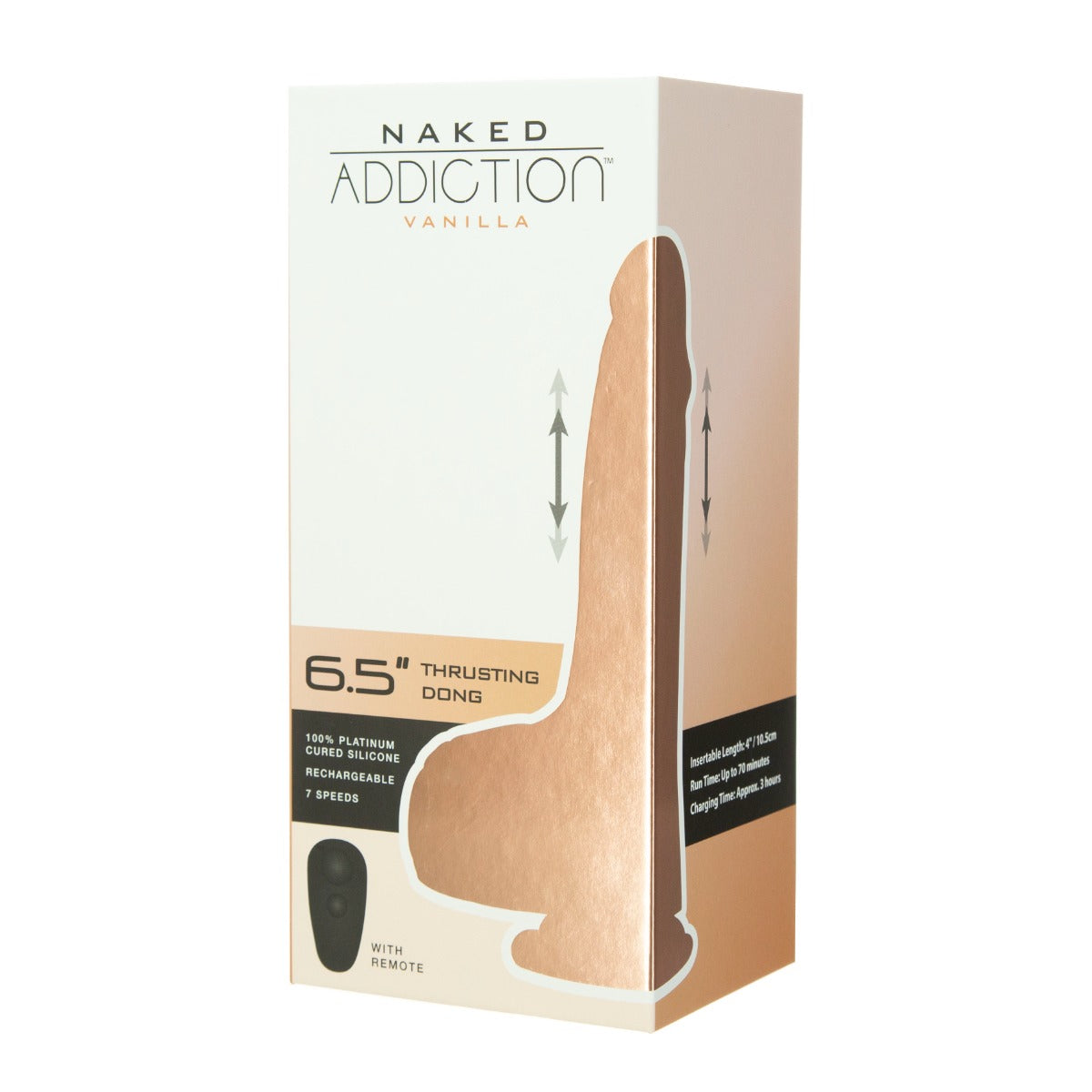 Naked Addiction - 6.5" Thrusting Dong With Remote - Vanilla
