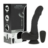 Naked Addiction - 8.6" Silicone Rotating & Thrusting Vibrating Dildo with Remote - Noir