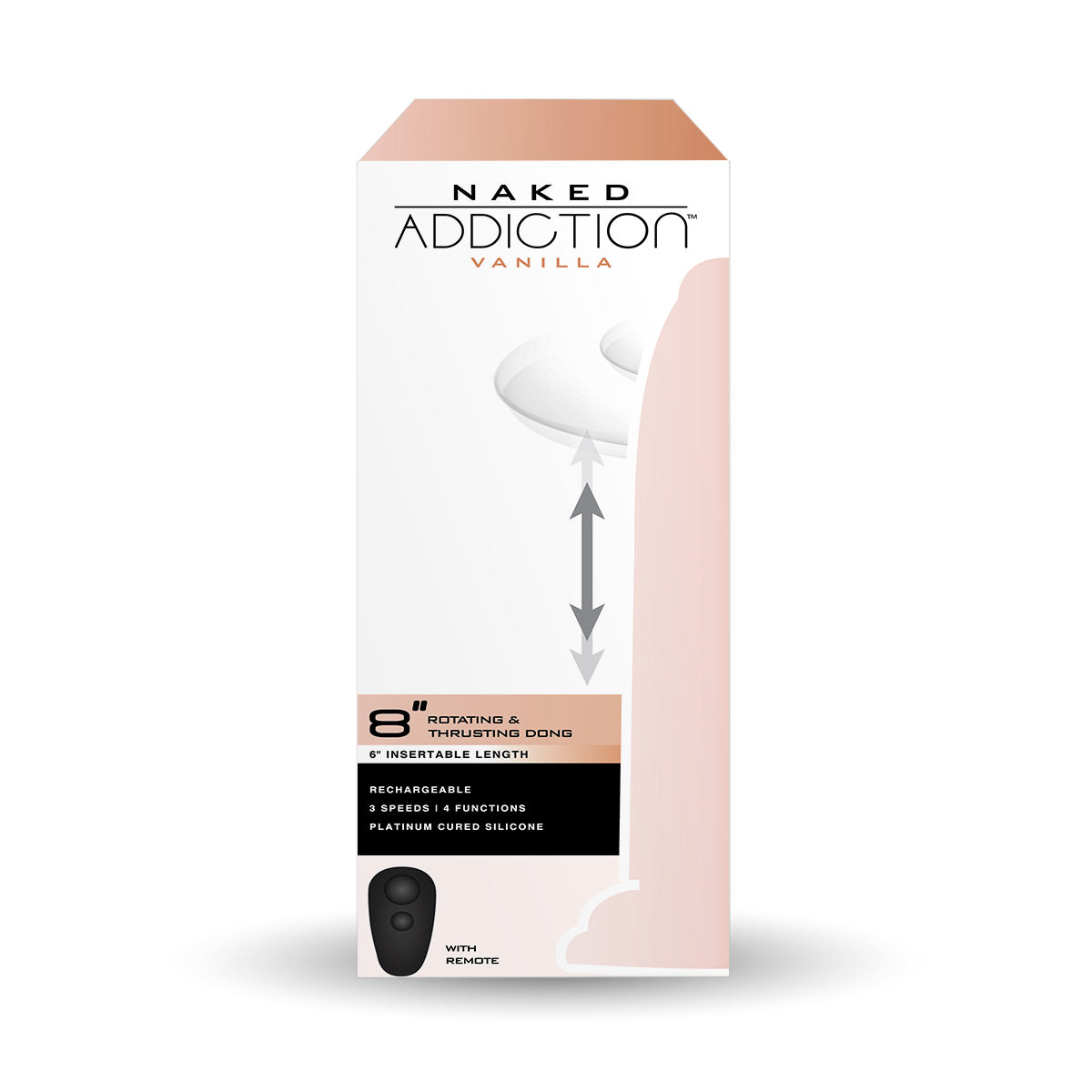 Naked Addiction - Godemichet Rotatif et Pénétrant de 20 cm - Vanille