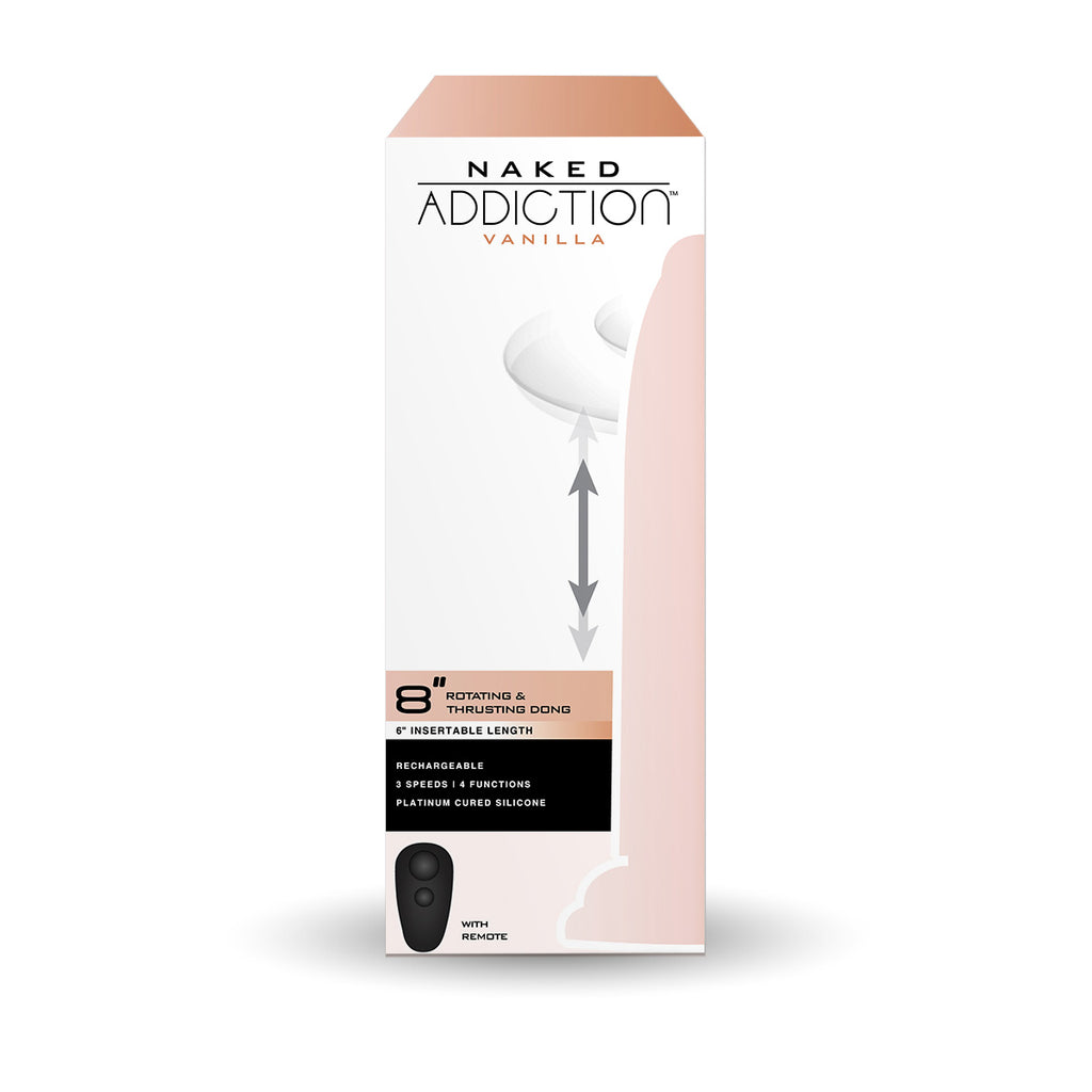 Naked Addiction - Godemichet Rotatif et Pénétrant de 20 cm - Vanille