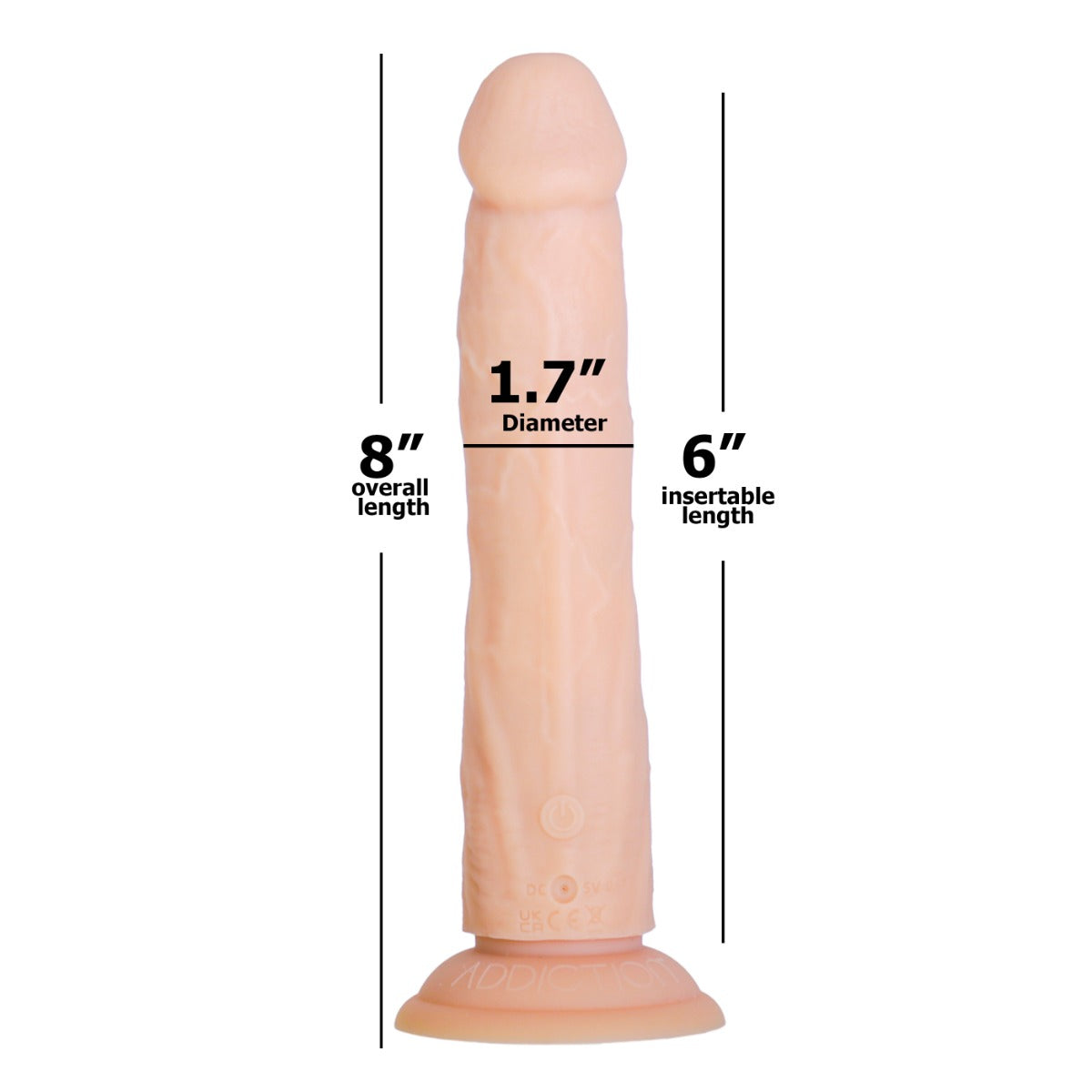 Naked Addiction - 8" Rotating & Thrusting Dong - Vanilla
