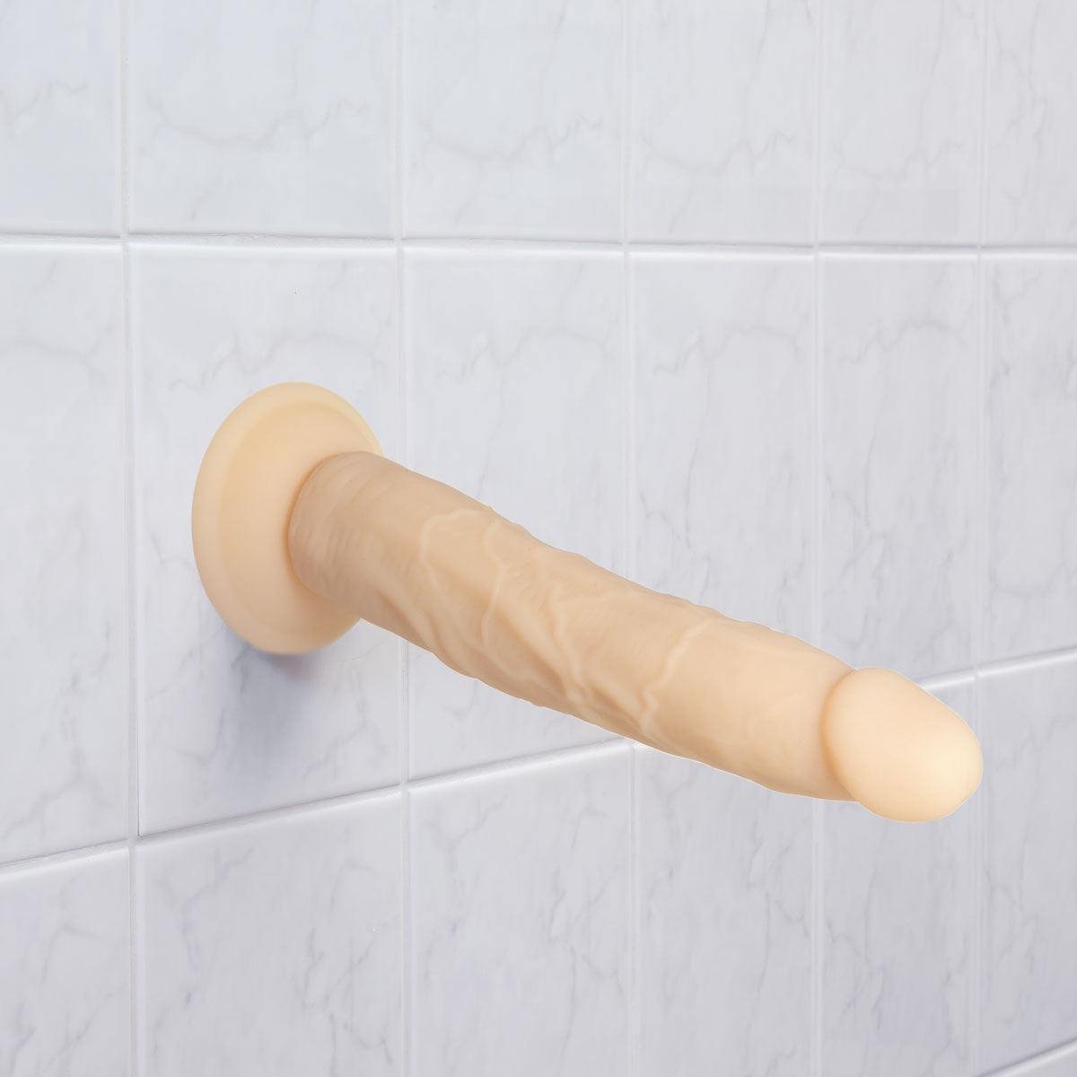 Naked Addiction - Godemichet courbé double densité en silicone de 23 cm - Vanille