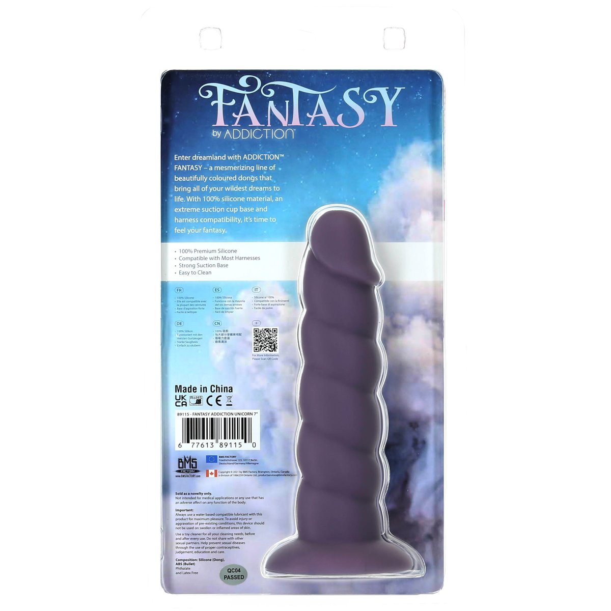 Addiction Fantasy - Unicorn Dildo - 7" - Purple